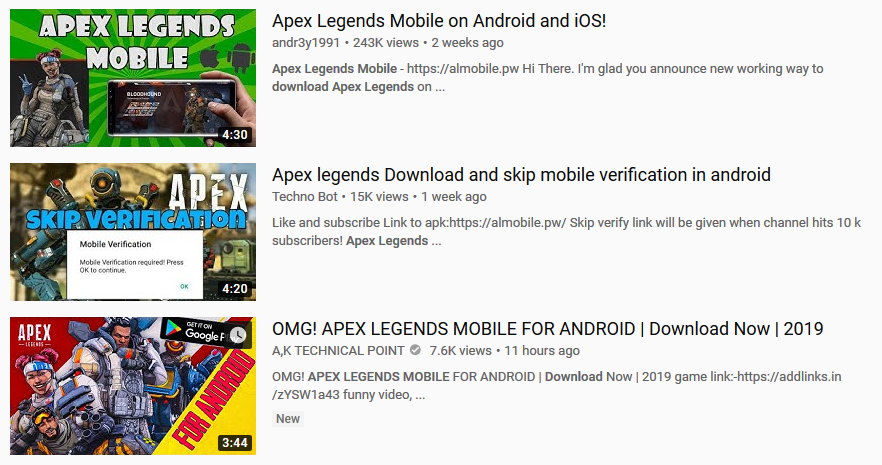 Beware the fake malware-loaded Apex Legends mobile app