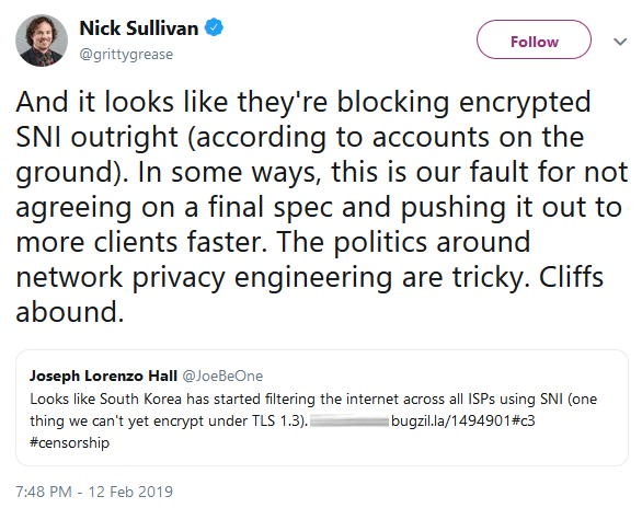 Blocking encrypted SNI