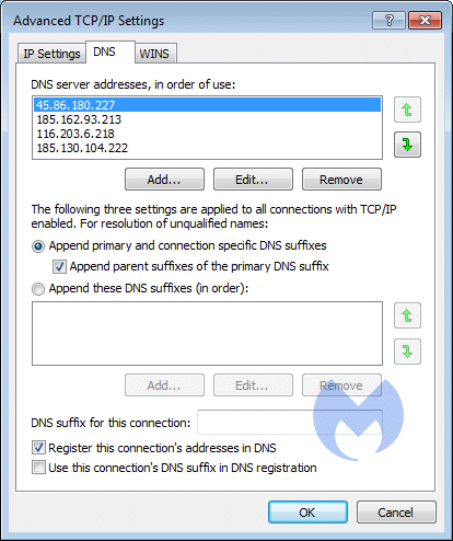 Servidores DNS invasores Extenbro