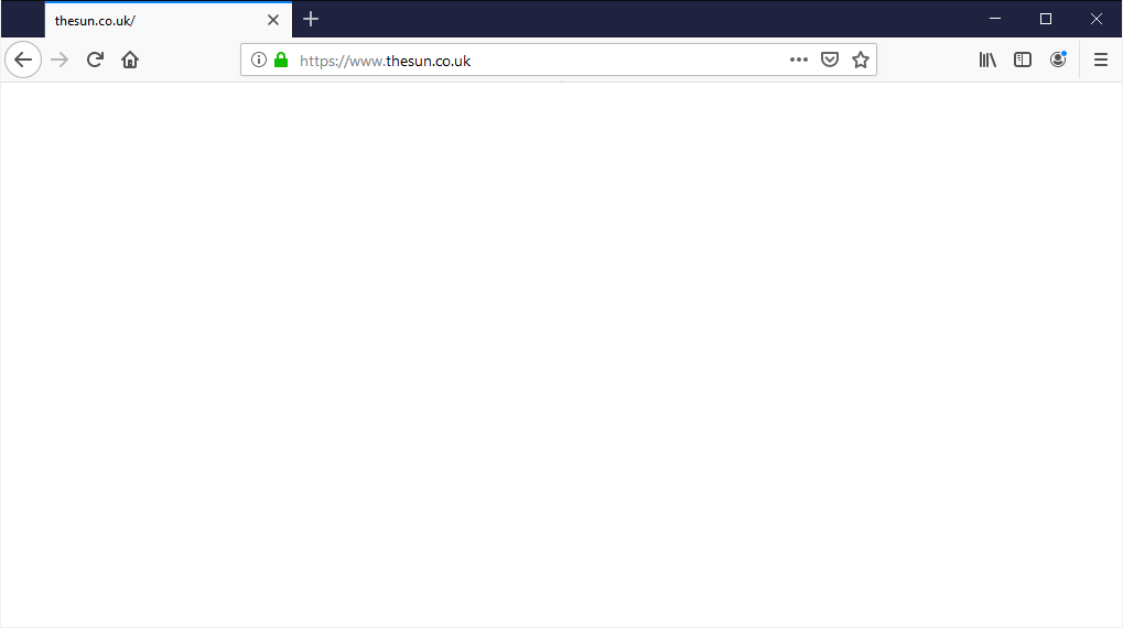 Site VIP GO mostrando uma página em branco
