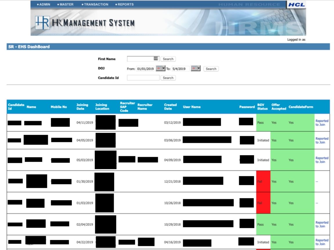Exposed HR Management System