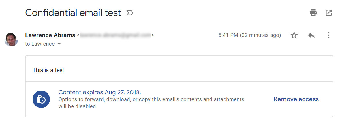 Self-destructing email