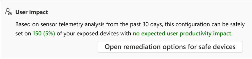 User impact recommendation