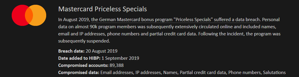 Mastercard Priceless Specials