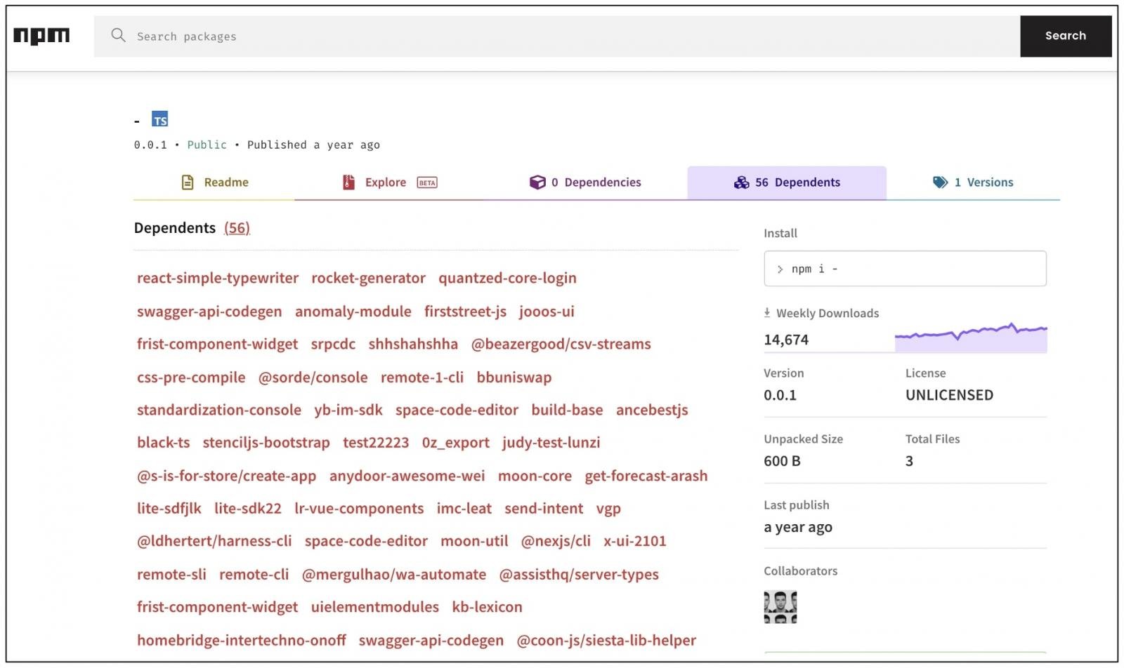 npm package - dependencies