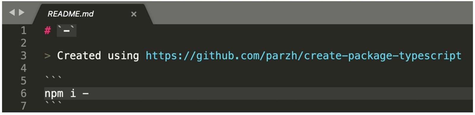 npm package - readme