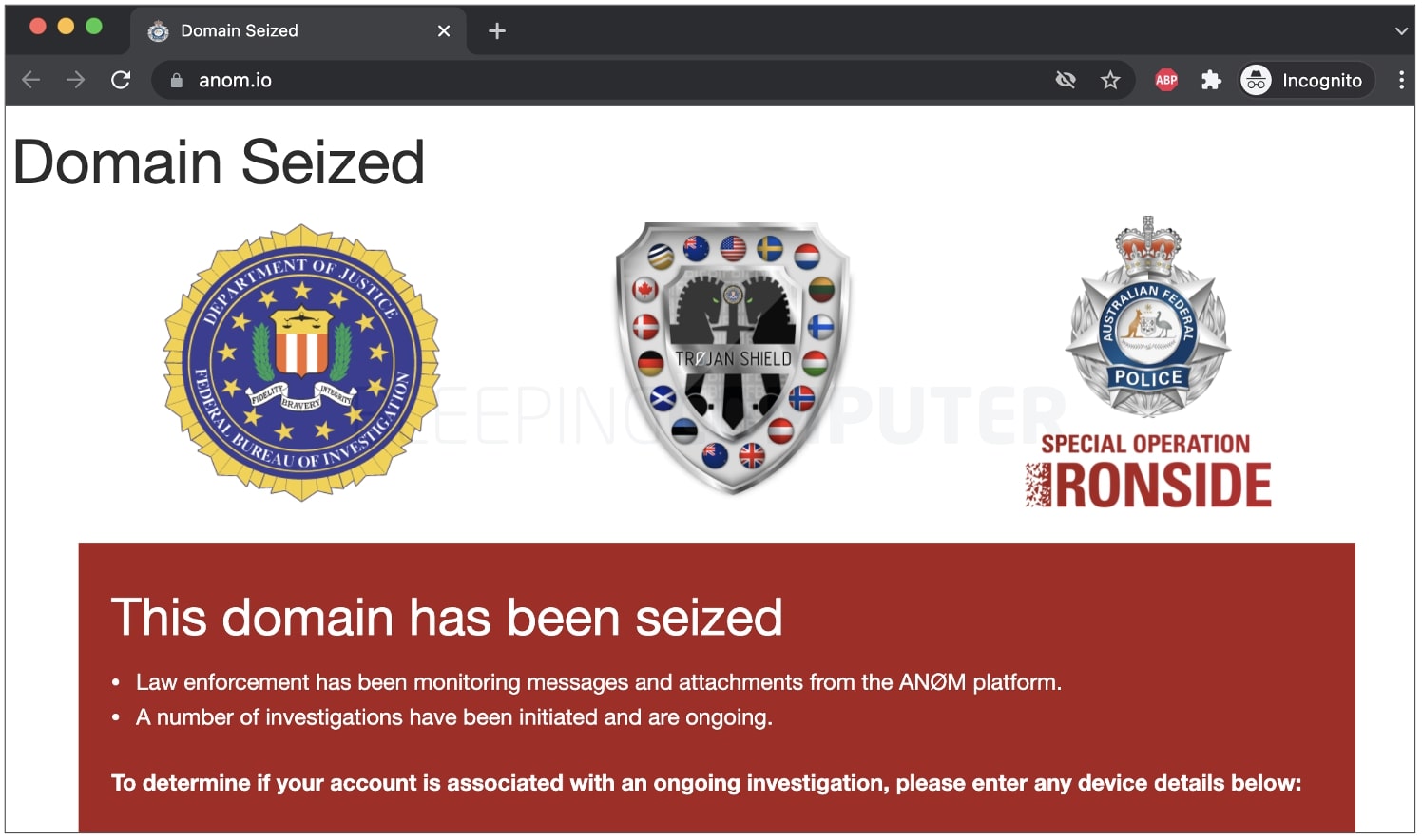 anom.io domain seized