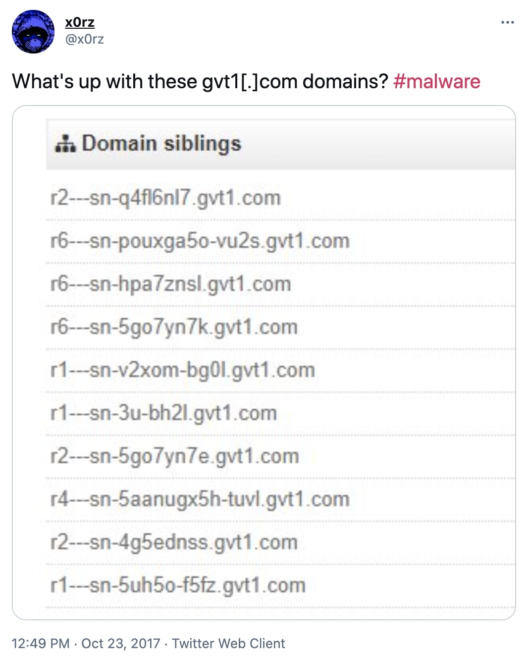 Suspicion over strange *.gvt1.com URLs