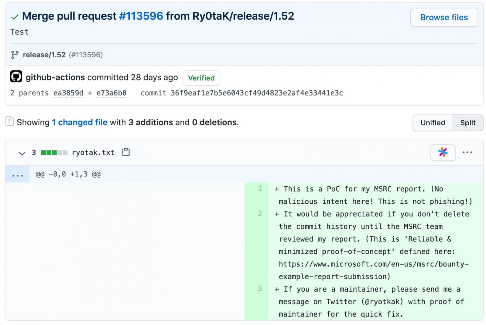 github vscode poc commit by RyotaK