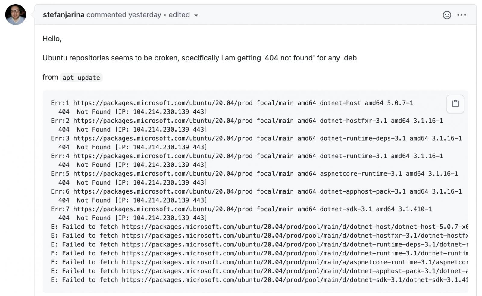 Los repositorios de Microsoft Linux sufren interrupciones durante un día y aún se recuperan 1 informe de interrupción de github microsoft