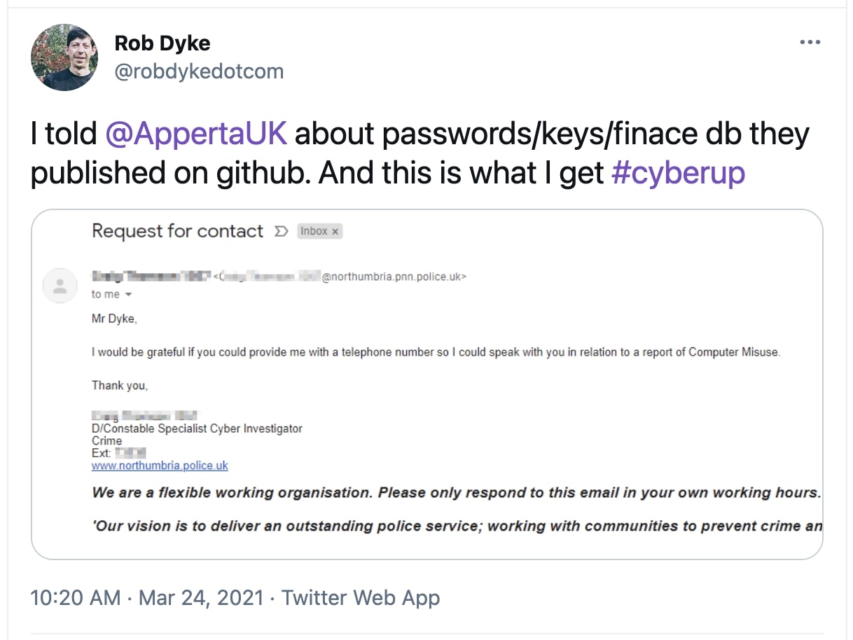 Rob Dyke tweet