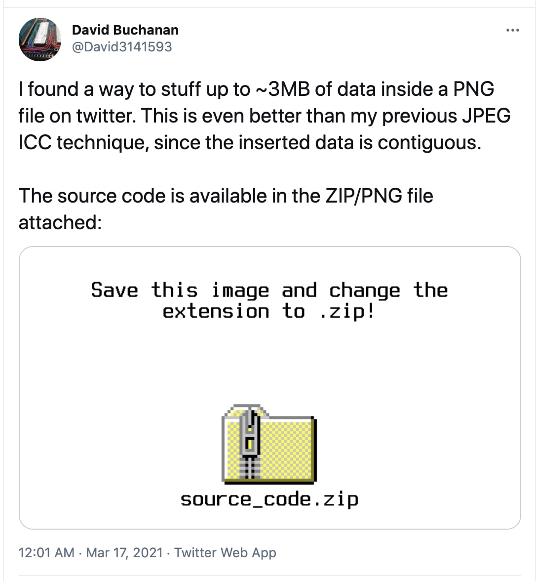 twitter hosting images with ZIP and MP3