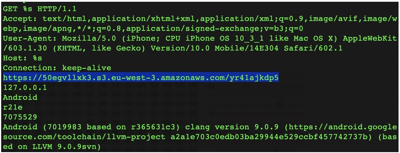 aws url to payload