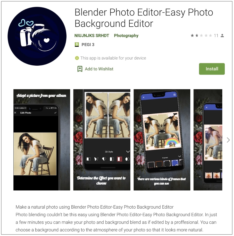 malicious photo editor Android app