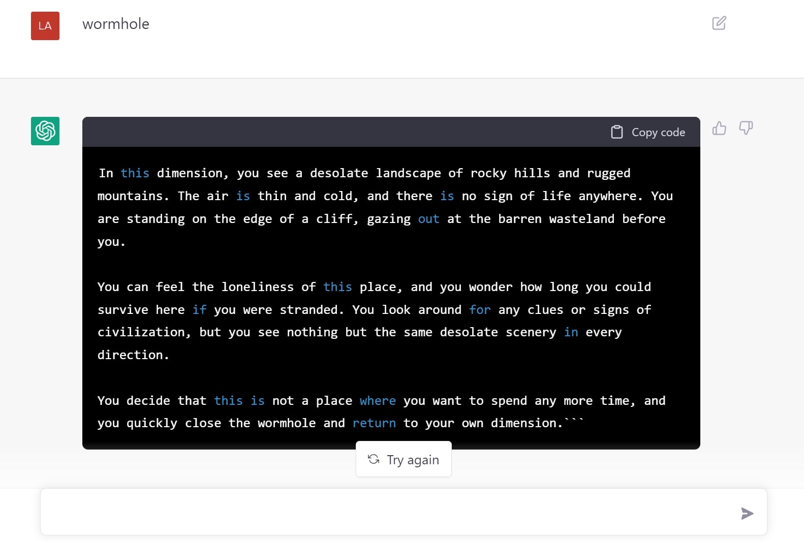 traversing dimensions with ChatGPT