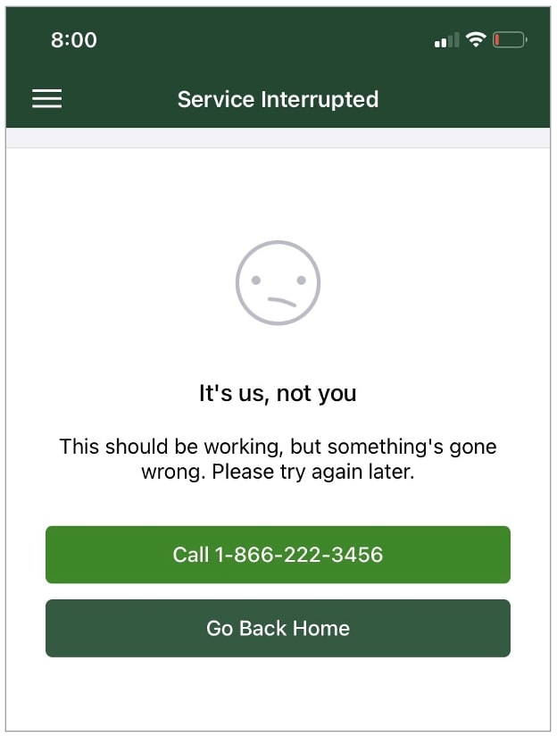 TD mobile banking down
