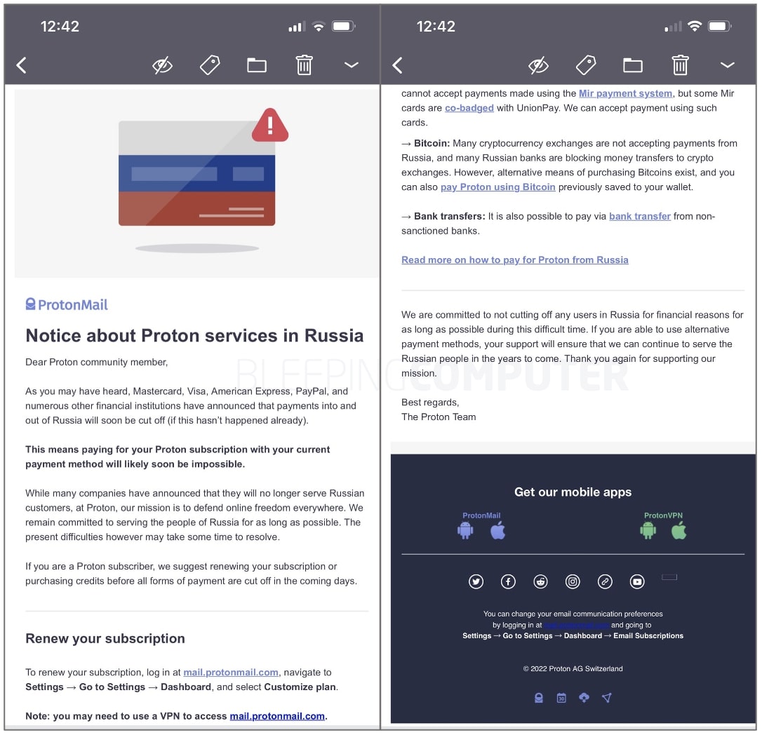 ProtonMail Russia