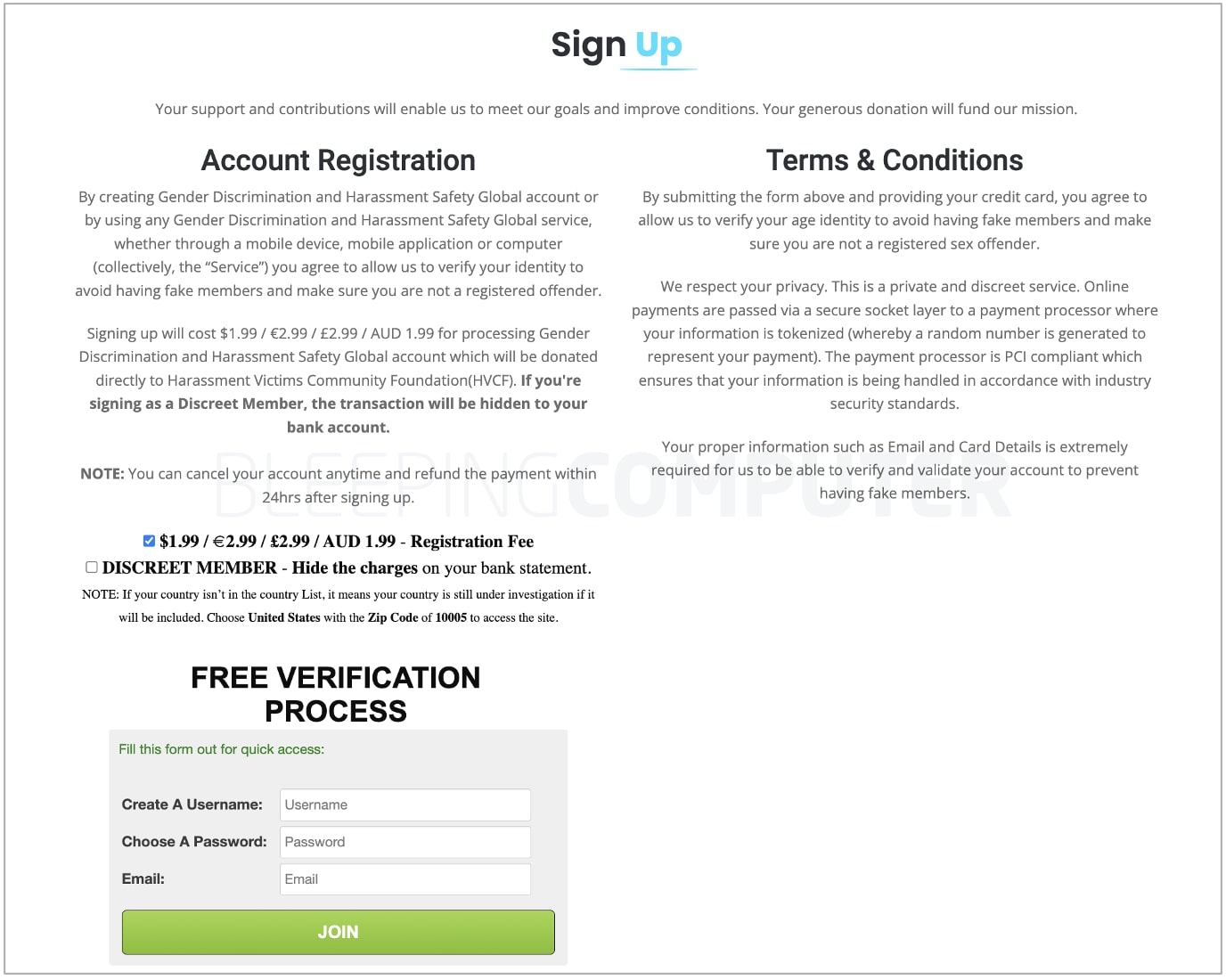 Payment form