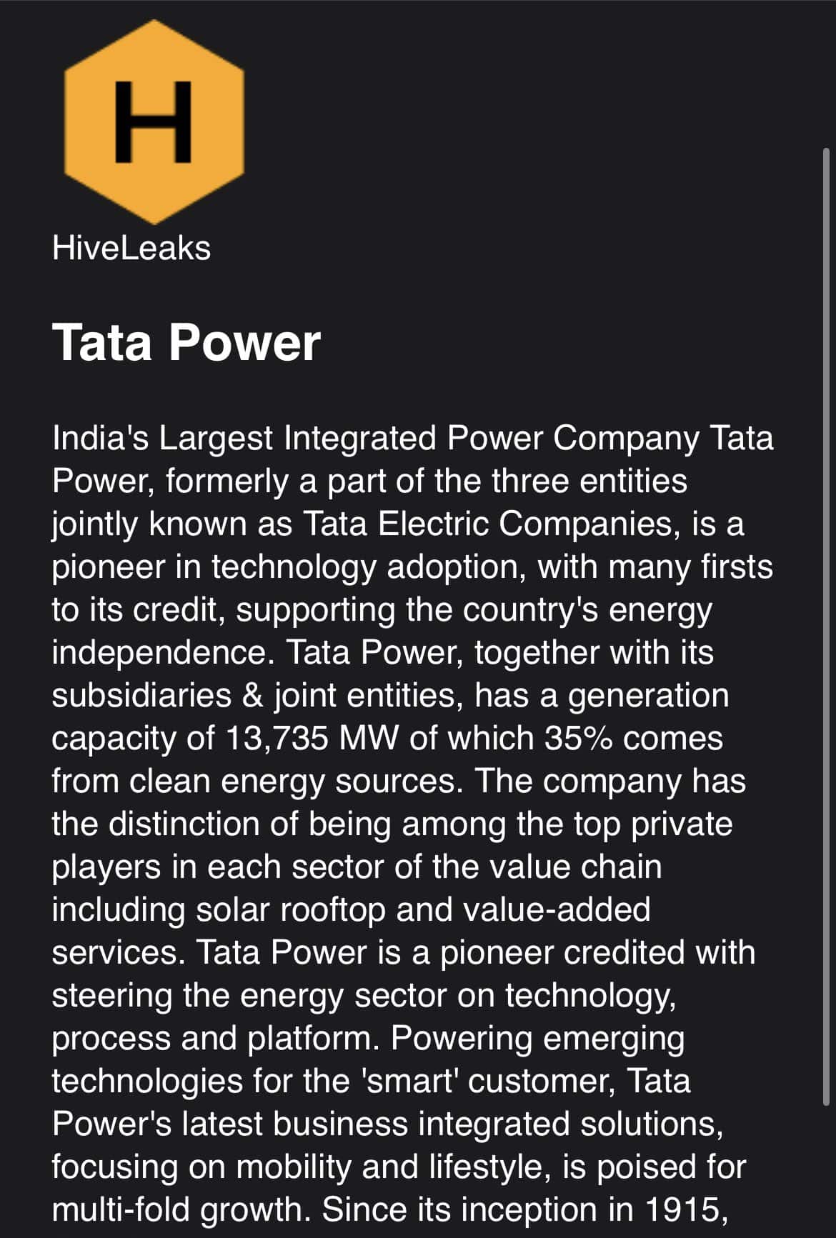 Hive ランサムウェアは、Tata Power から盗まれたとされるデータを漏らします