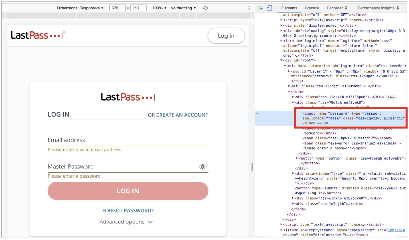 lastpass password field