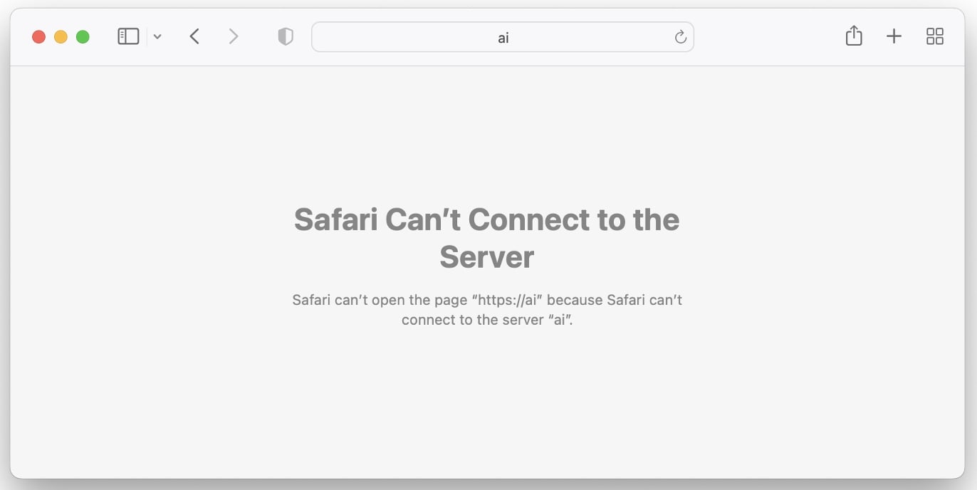 Safari did not load ai domain