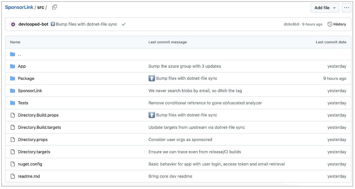 sponsorlink source code