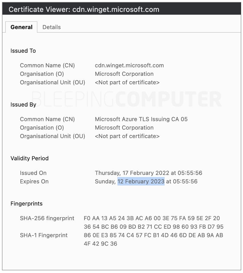 SSL expiration date