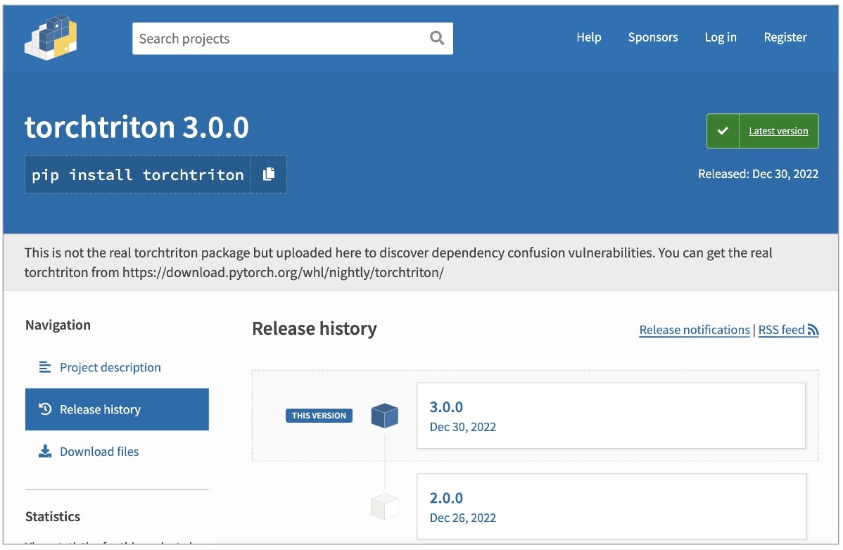 PyTorch's malicious dependency on PyPI