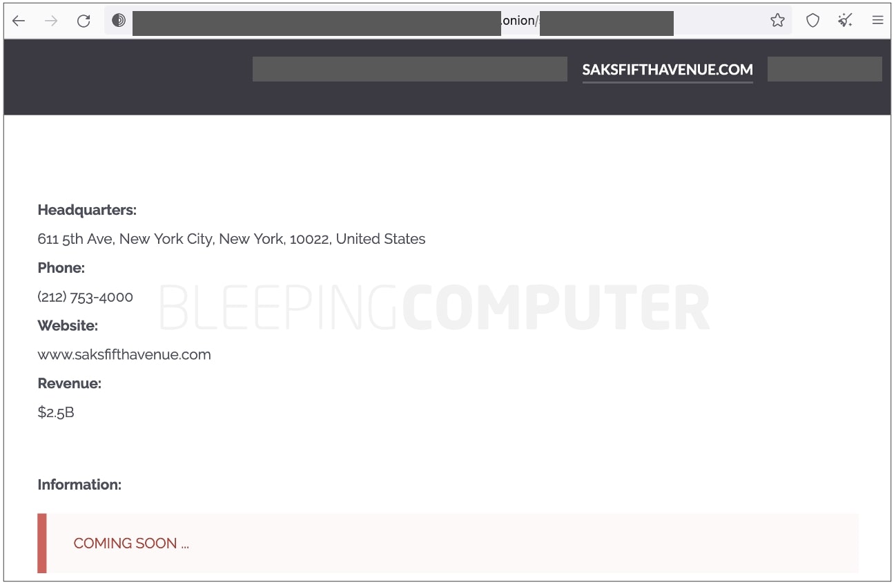 Ransomware Cl0p mengklaim telah menyerang Saks Fifth Avenue