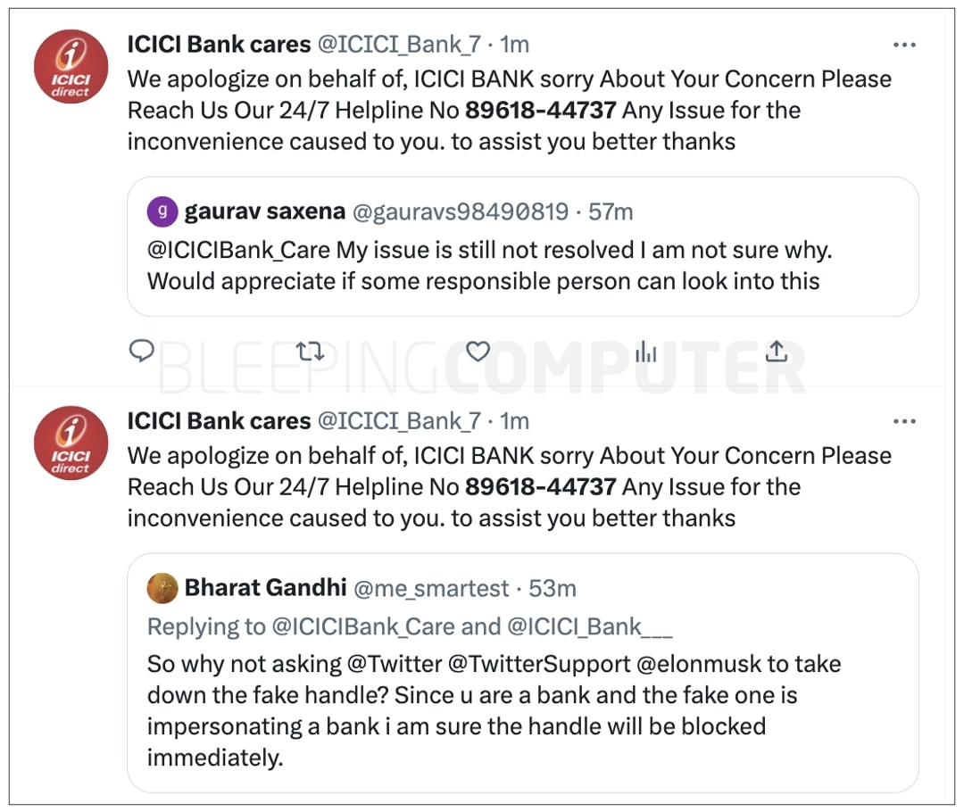 Akun Twitter ICICI palsu memikat pelanggan
