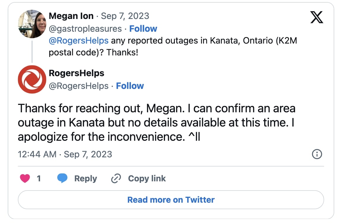 Rogers confirms Kanata outage