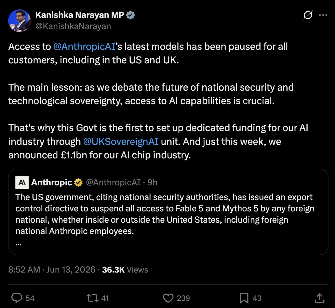 UK Minister for AI and Online Safety weighs in