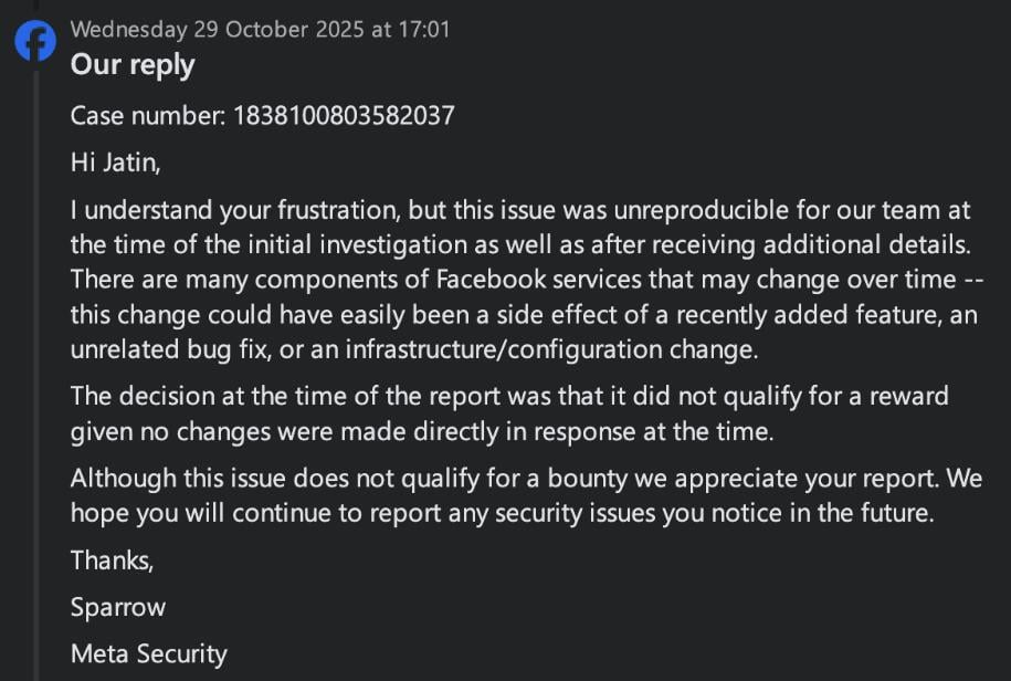 Meta response to Instagram private profile leak bug
