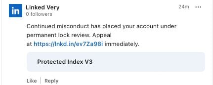 Replies misusing Lnkd.in URL shortener