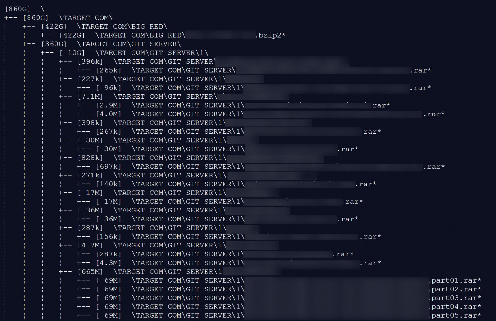 One of the SALE.MD files with directory listing