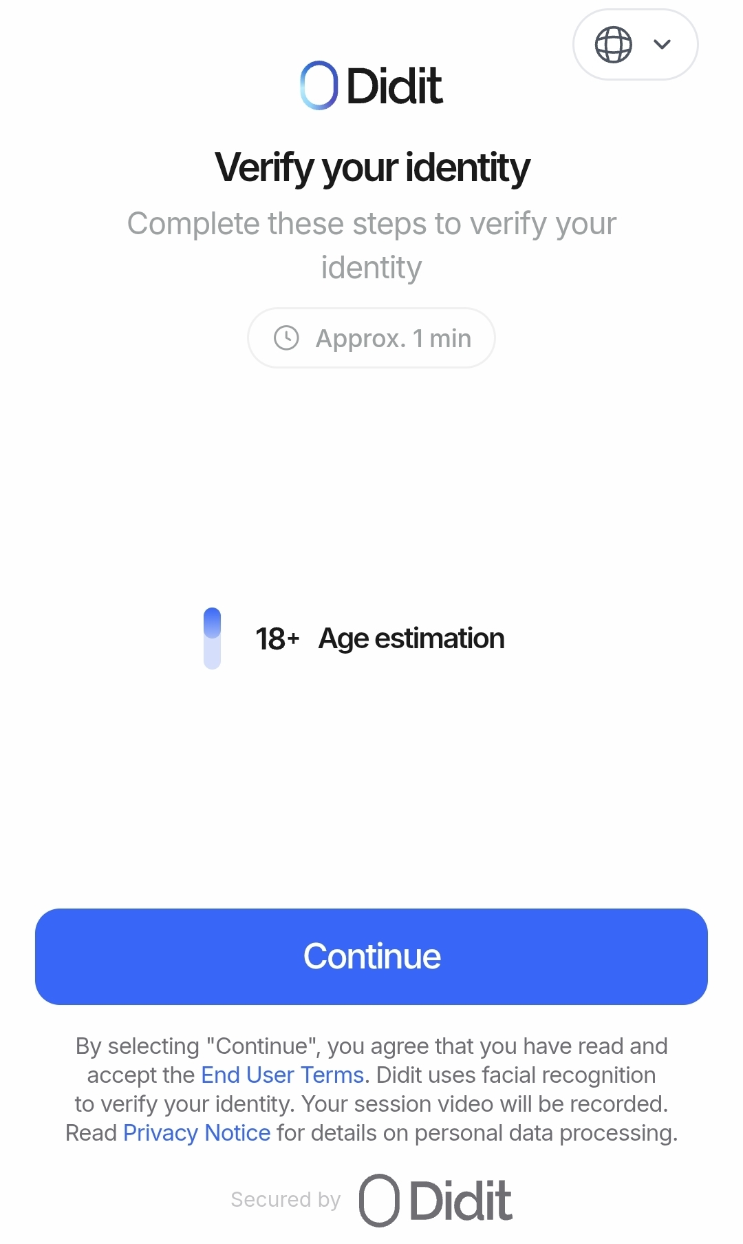 Talking Tilly asks users for a selfie video for age verification