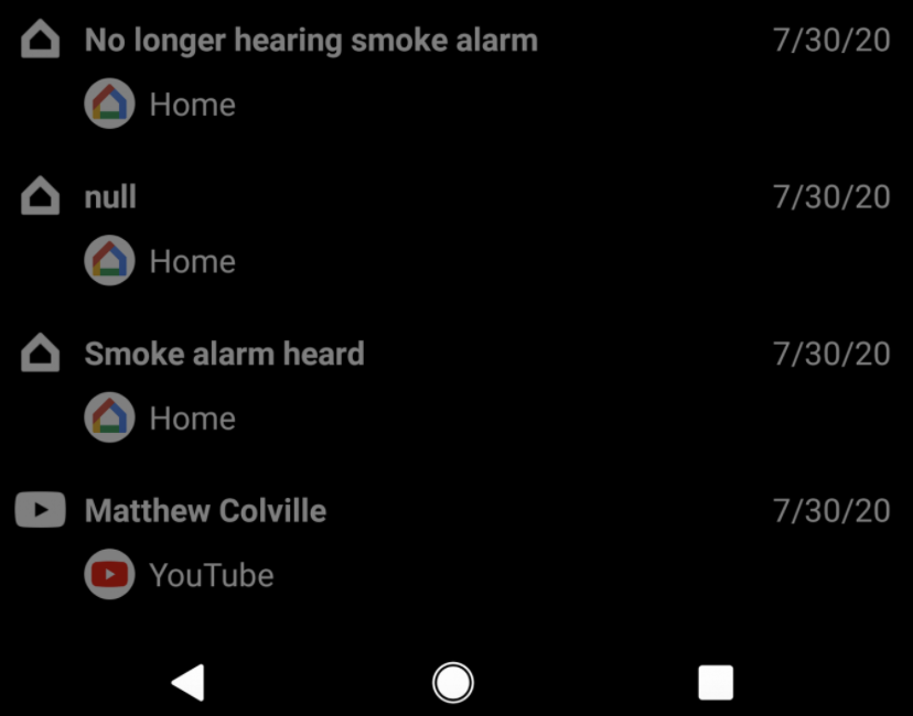 Google Home speaker notification ADT