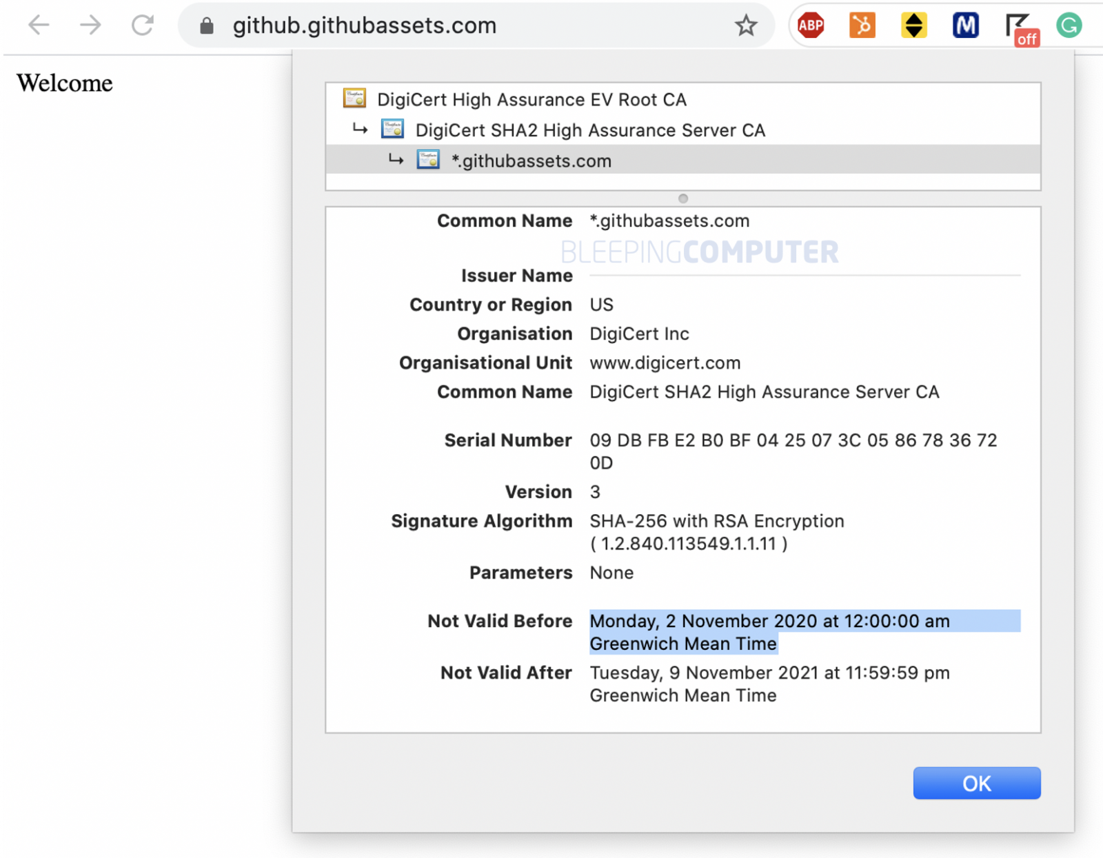 github new ssl certificate