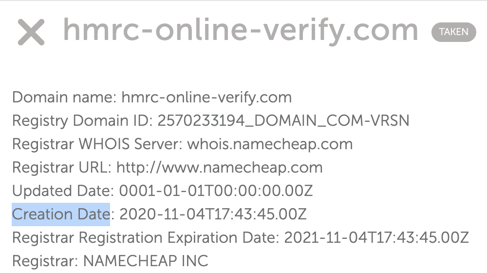 hmrc smishing scam domains