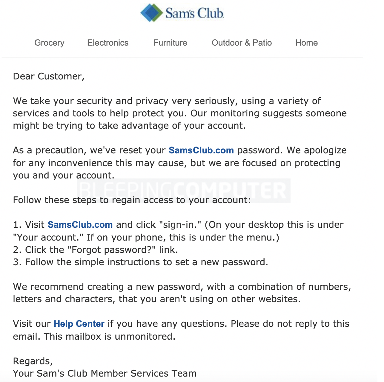 sam's club password reset notifications september 2020