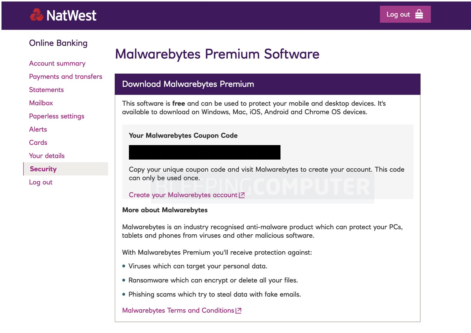 natwest malwarebytes key