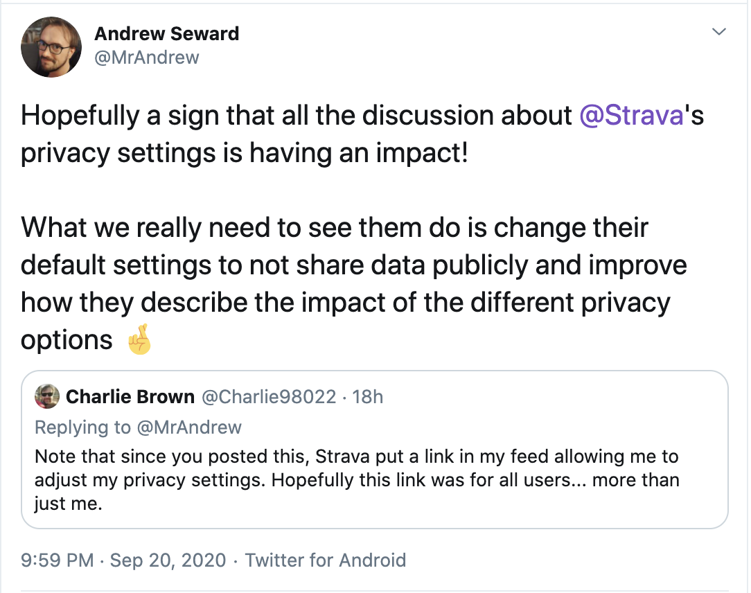 strava reportedly prompts users