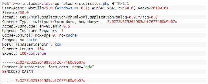 Structure of the HTTP POST request