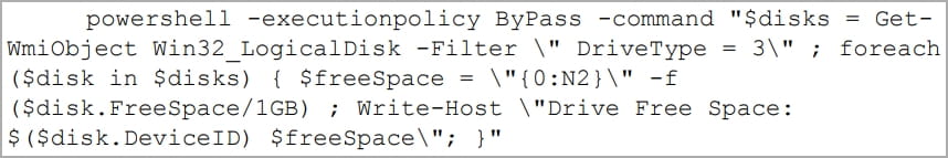 PowerShell command used for extracting drive info