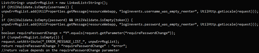 Vulnerable authentication logic function